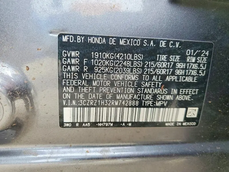 2024 HONDA HR-V LX  
