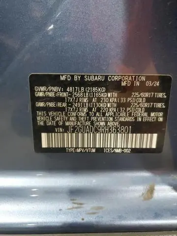 2024 SUBARU CROSSTREK PREMIUM  