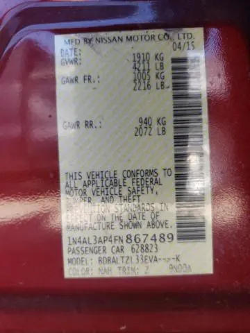 2015 NISSAN ALTIMA 2.5  