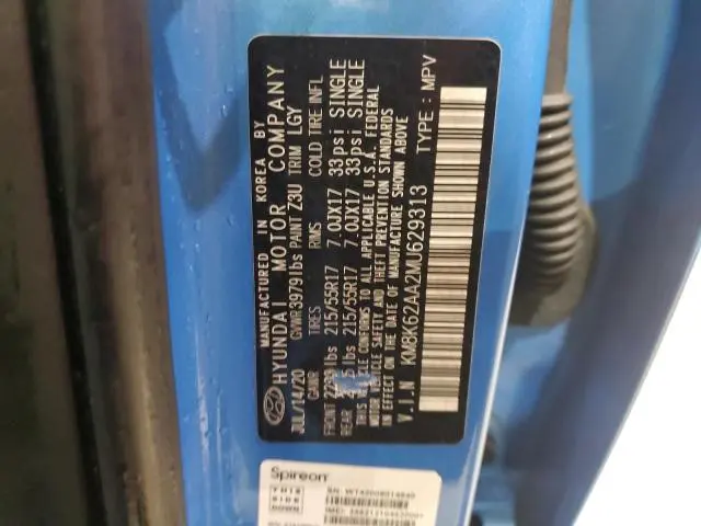 2021 HYUNDAI KONA SEL PLUS  