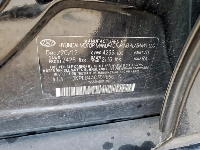 2013 HYUNDAI SONATA GLS  