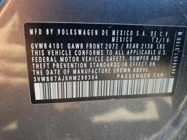 2017 VOLKSWAGEN JETTA SE  