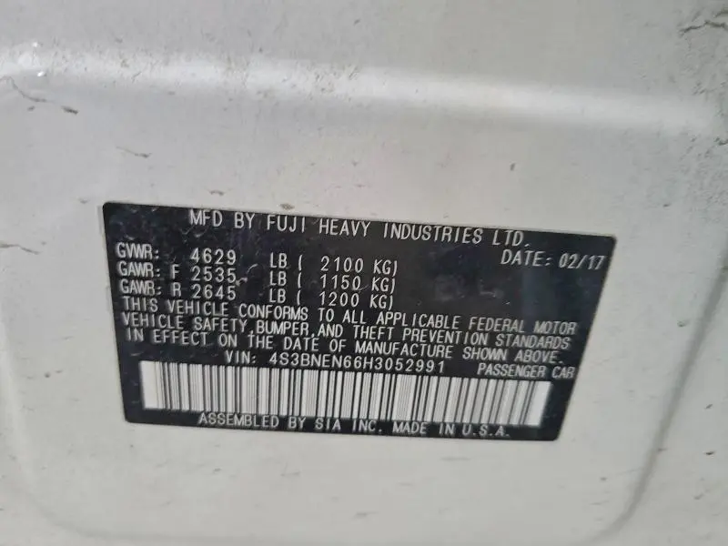 2017 SUBARU LEGACY 3.6R LIMITED  