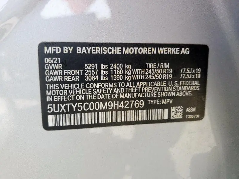 2021 BMW X3 XDRIVE30I  