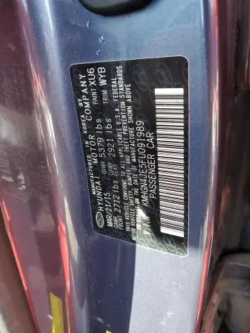 2015 HYUNDAI GENESIS 3.8L  