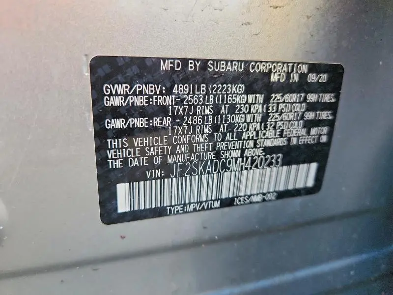 2021 SUBARU FORESTER   