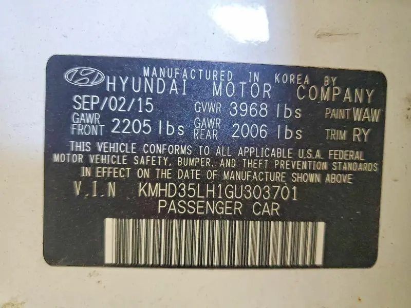 2016 HYUNDAI ELANTRA GT BASE  