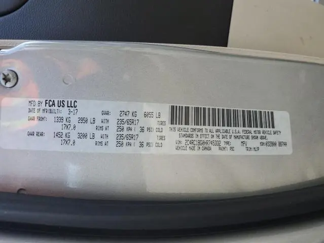 2017 CHRYSLER PACIFICA TOURING L  