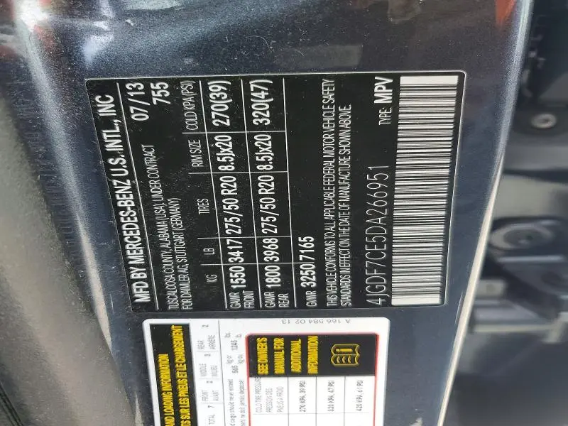 2013 MERCEDES-BENZ GL 450 4MATIC  
