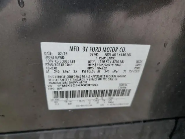 2018 FORD EXPLORER XLT  