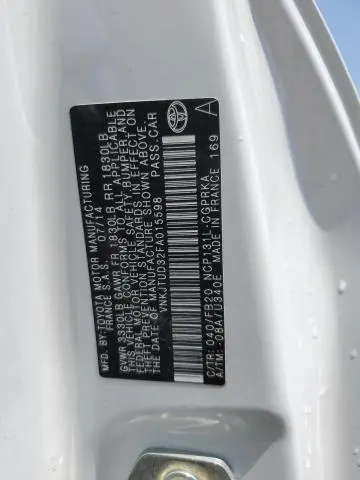 2015 TOYOTA YARIS   
