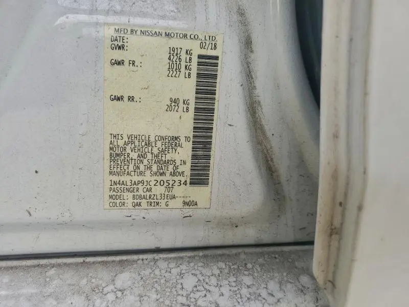 2018 NISSAN ALTIMA 2.5  