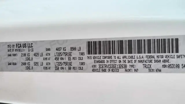 2016 RAM PROMASTER 2500 2500 HIGH  