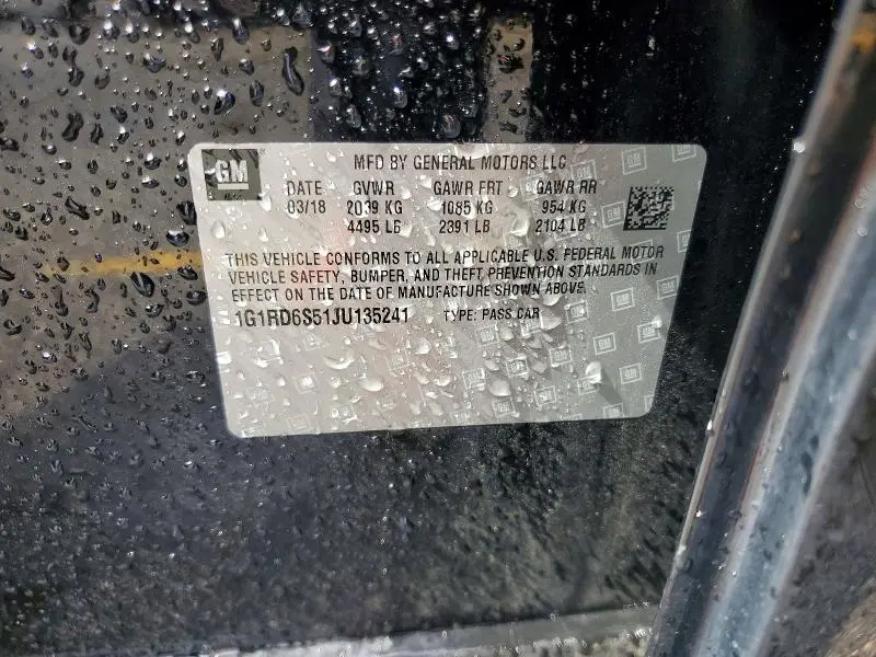 2018 CHEVROLET VOLT PREMIER  