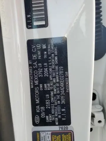 2019 KIA FORTE GT LINE  