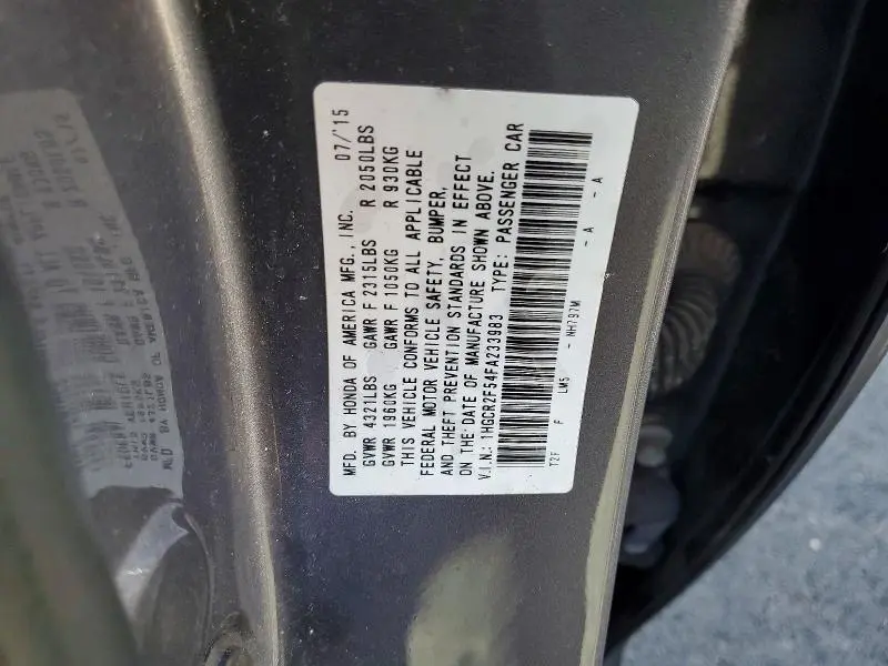 2015 HONDA ACCORD SPORT  