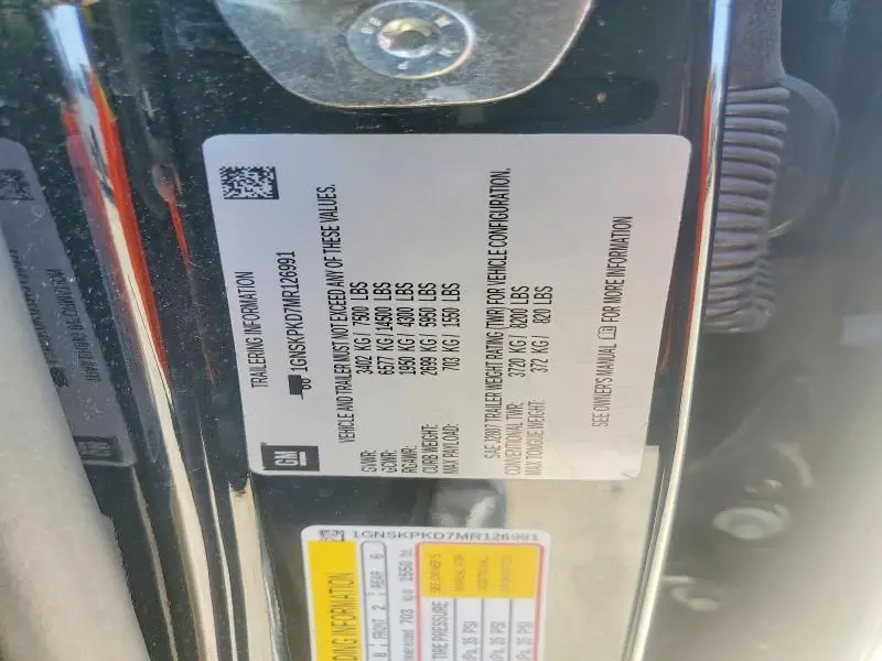 2021 CHEVROLET TAHOE K1500 Z71  