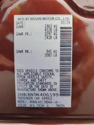 2024 NISSAN ALTIMA SV  