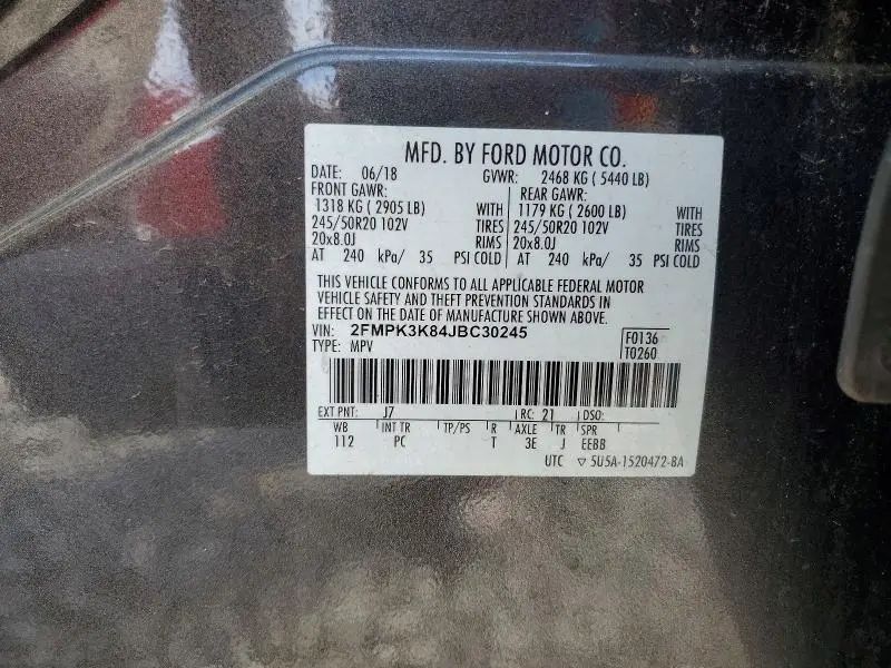 2018 FORD EDGE TITANIUM  