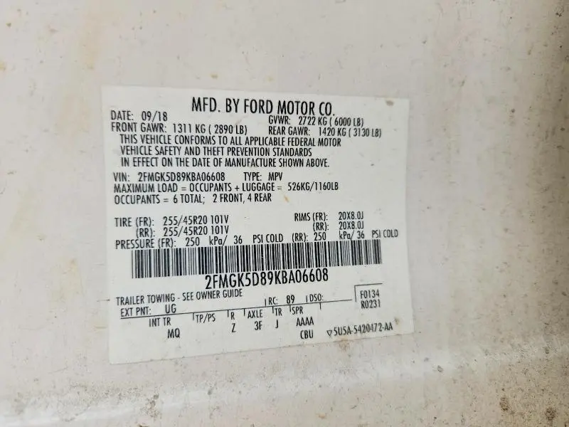 2019 FORD FLEX LIMITED  