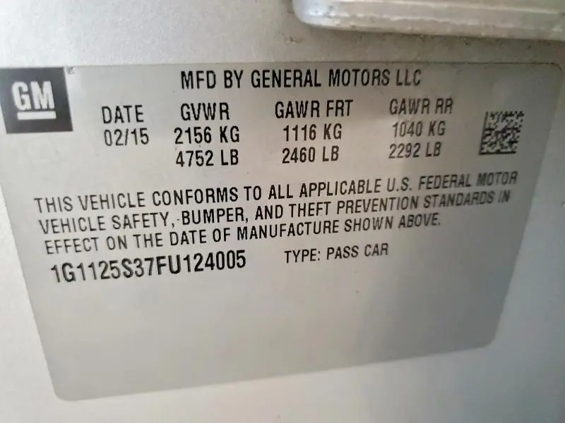 2015 CHEVROLET IMPALA LT  