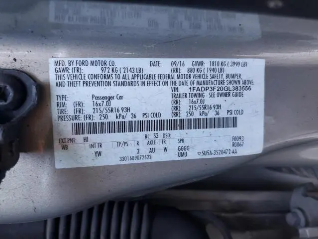2016 FORD FOCUS SE  