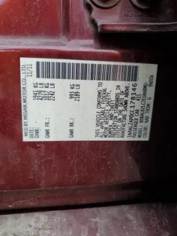 2012 NISSAN ALTIMA BASE  