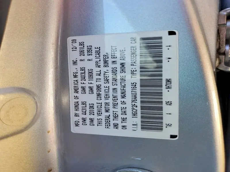 2010 HONDA ACCORD EX  