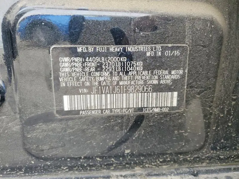 2015 SUBARU WRX LIMITED  
