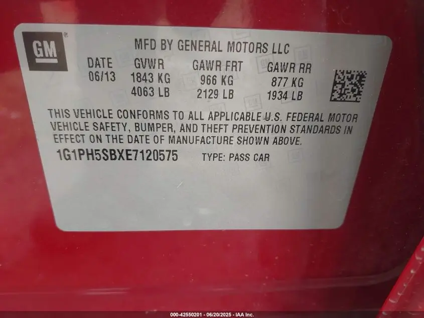 2014 CHEVROLET CRUZE ECO AUTO
