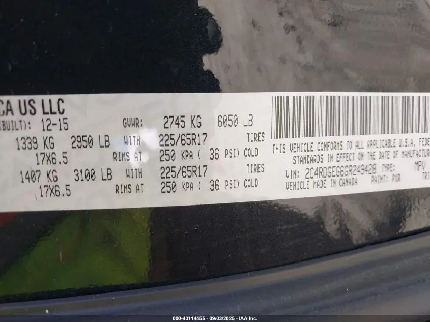 2016 DODGE GRAND CARAVAN R/T