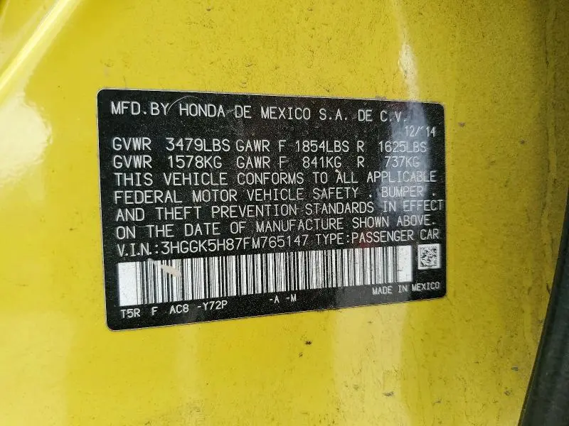 2015 HONDA FIT   