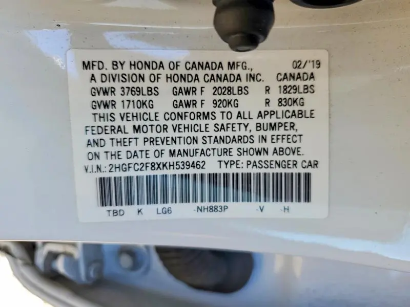 2019 HONDA CIVIC SPORT  