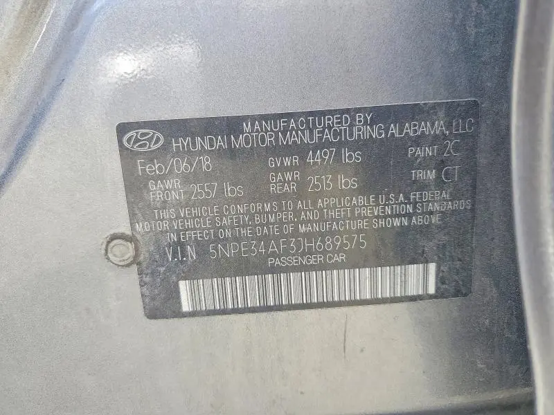 2018 HYUNDAI SONATA   
