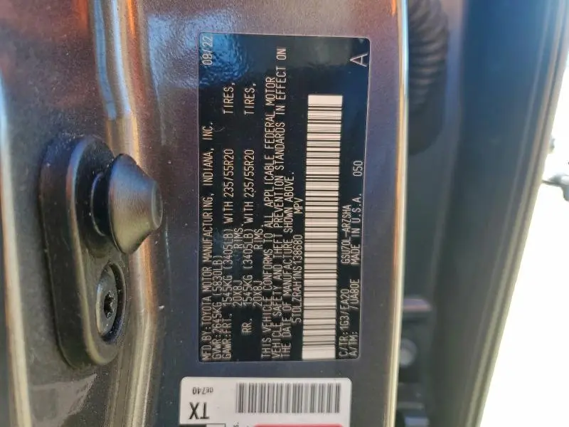 2022 TOYOTA HIGHLANDER XSE  