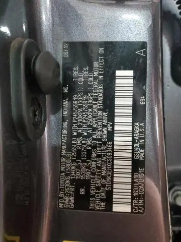 2012 TOYOTA HIGHLANDER LIMITED  