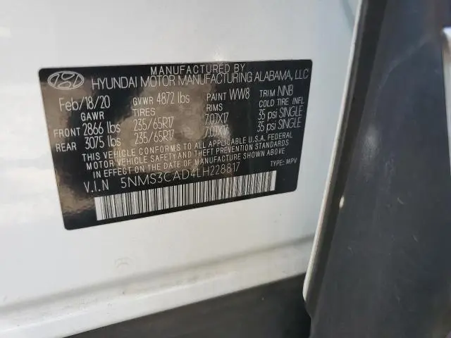 2020 HYUNDAI SANTA FE SEL  