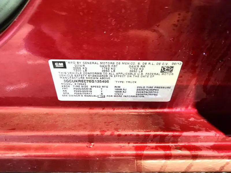 2014 CHEVROLET SILVERADO K1500 LT  