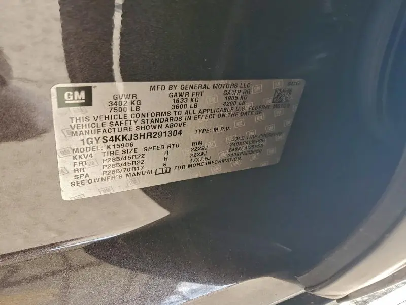 2017 CADILLAC ESCALADE ESV PLATINUM  