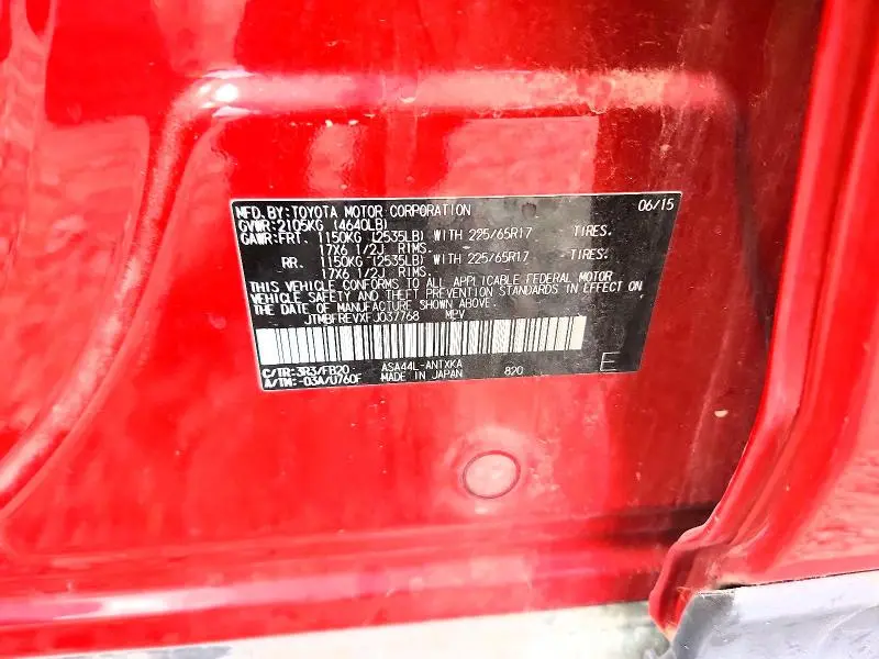 2015 TOYOTA RAV4 LE  