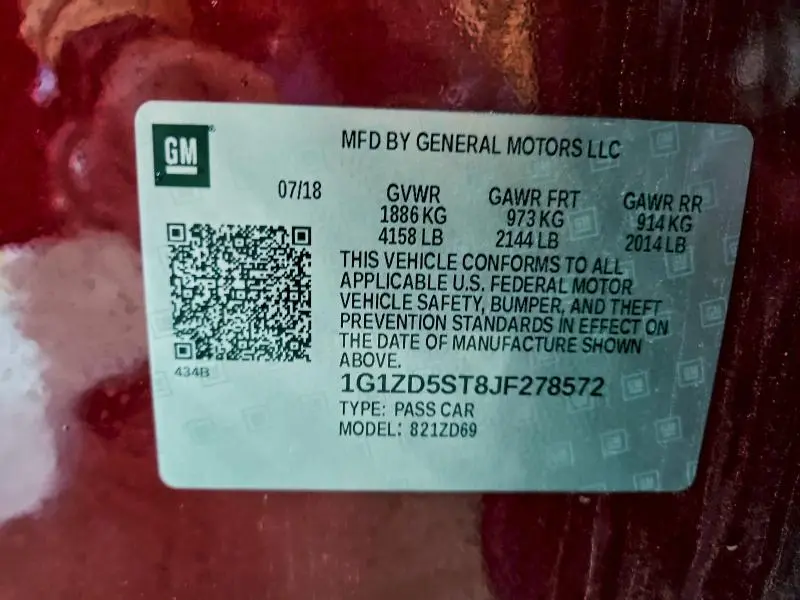 2018 CHEVROLET MALIBU LT  