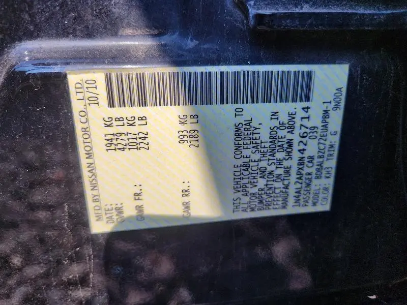 2011 NISSAN ALTIMA 2.5  