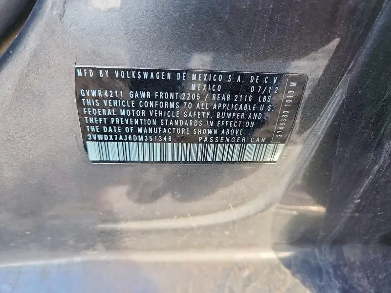 2013 VOLKSWAGEN JETTA SE  