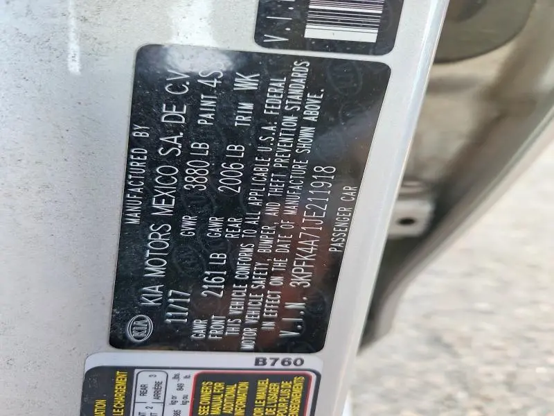 2018 KIA FORTE LX  