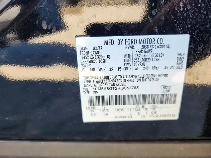 2017 FORD EXPLORER SPORT  