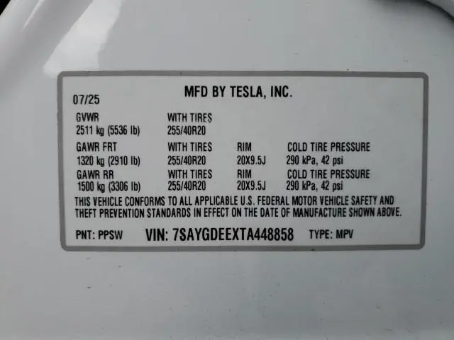 2026 TESLA MODEL Y   
