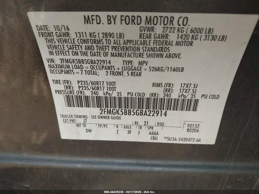 2016 FORD FLEX SE