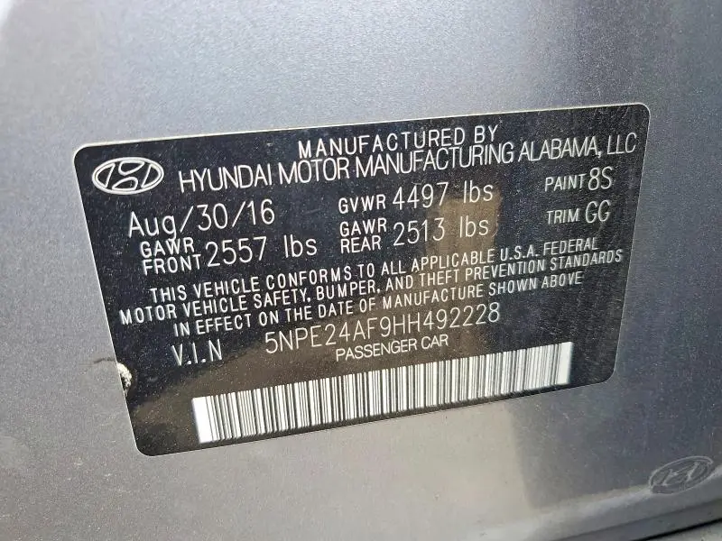 2017 HYUNDAI SONATA SE  