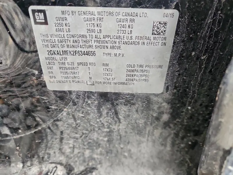 2015 GMC TERRAIN SLE  