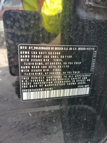 2019 VOLKSWAGEN TIGUAN SE  